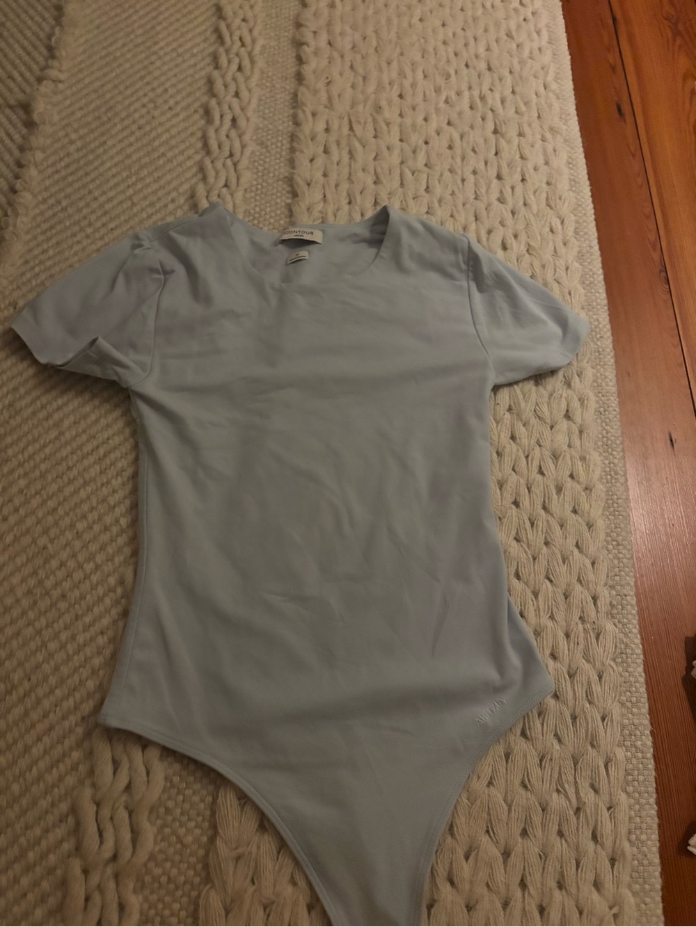 Aritzia Light Blue Short Sleeve Bodysuit